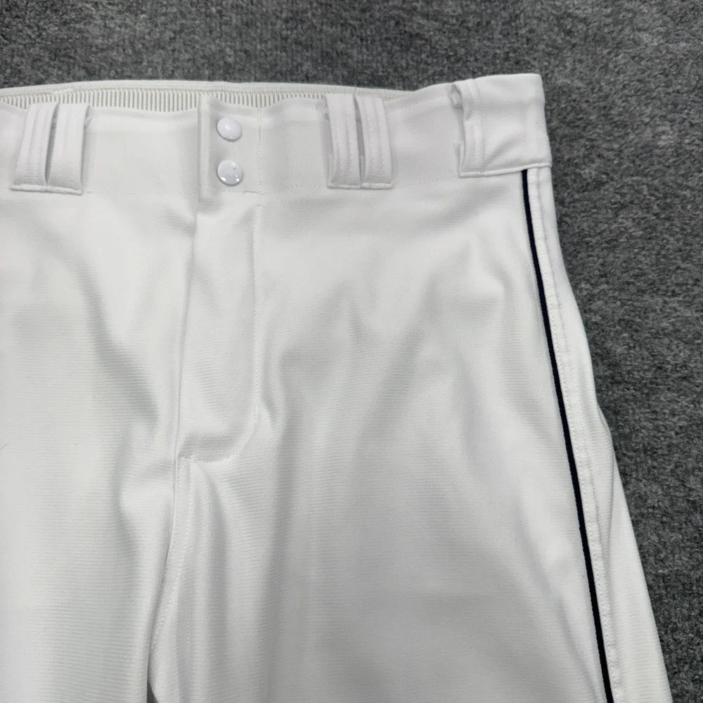 A4 Pro Style Piped Baseball Pants Mens L White 18in Inseam Athletic Knickers